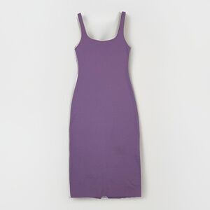 ZARA Dress S Lavender Lilac Sleeveless Jersey Knit Stretch Bodycon Midi